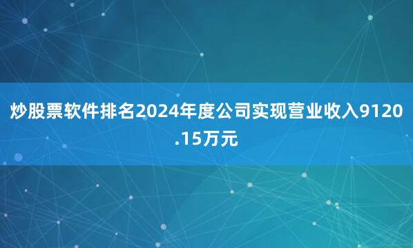 炒股票软件排名2024年度公司实现营业收入9120.15万元