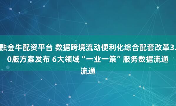 融金牛配资平台 数据跨境流动便利化综合配套改革3.0版方案发布 6大领域“一业一策”服务数据流通